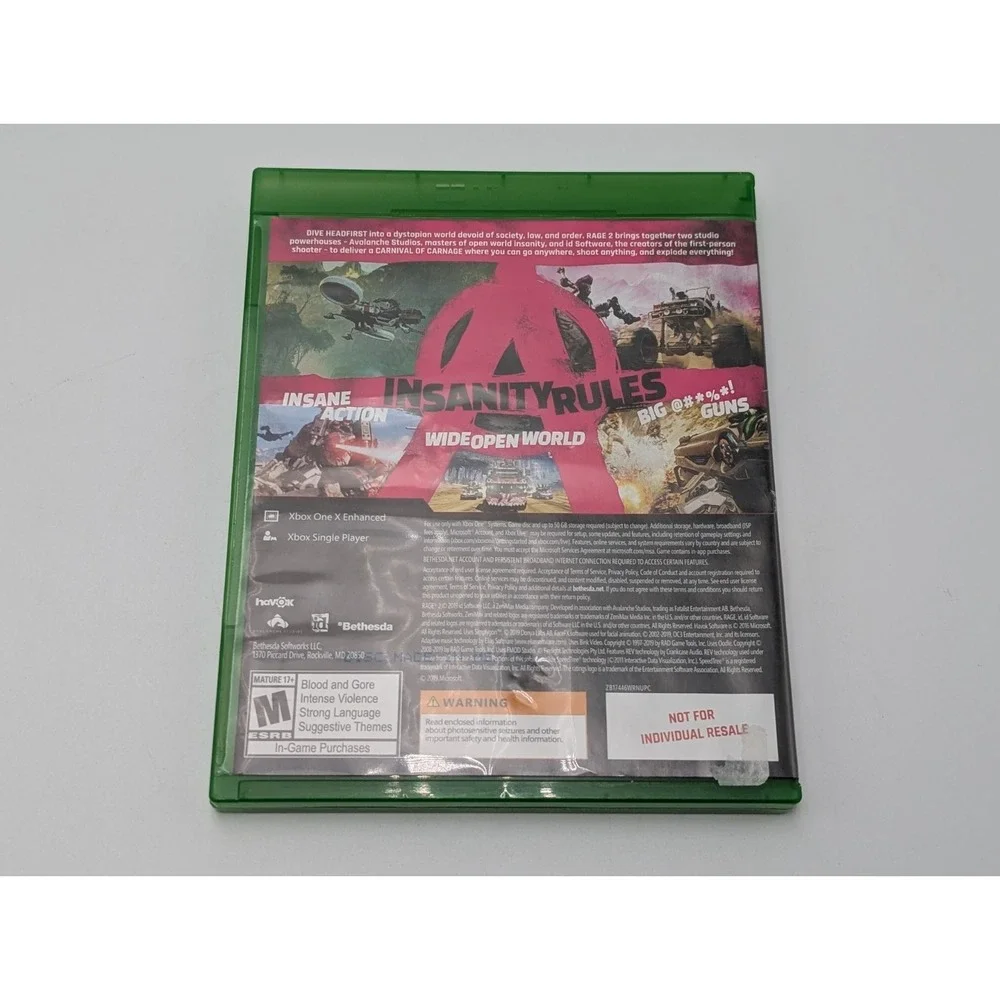 Rage 2 - Microsoft Xbox One Complete CIB Manual